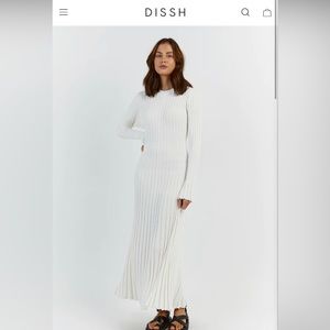 ADA OFF WHITE LONG SLEEVE MIDI DRESS